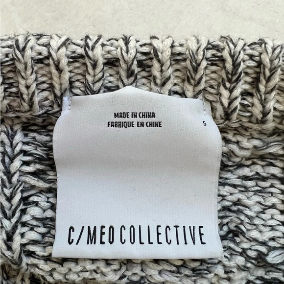 C/Meo Collective Women Sweater Crew Neck Melange Gray Cotton Blend Sz Small S - Picture 9 of 10